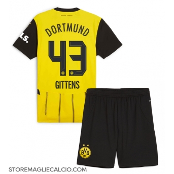 Borussia Dortmund Jamie Bynoe-Gittens #43 Maglia Gara Casa Repliche 2024-25 Bambino Maniche Corte
